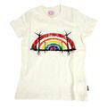 Ladies Red Robot Rainbow Turbine Tee