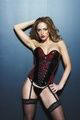 Allure Leather Vinyl And Lace Overlay Corset