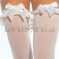 LoveHoney Leg Avenue Sheer White Opaque Hold Ups - White One size