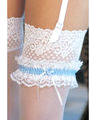 PurplePleasures Bridal Garter With Gift Bag - White / Blue