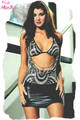 Pink Minx Dreamgirl dancewear Cowl front Halter Dress & Thong sizes 6 to 16