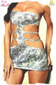 Pink Minx Dreamgirl BlackLight Dance Club Wear Silver Cobra Dress sizes 6 to 16