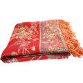 The tree of life luxury throw - Burgandy and sage