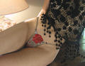 Red & gold Rose thong by Lola Luna