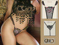 Sexy embroidered g-string by Lola Luna - large - purple