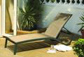 Garden Sunlounger. Modern, Aluminium Frame & BronzeTextilene Sling Fabric